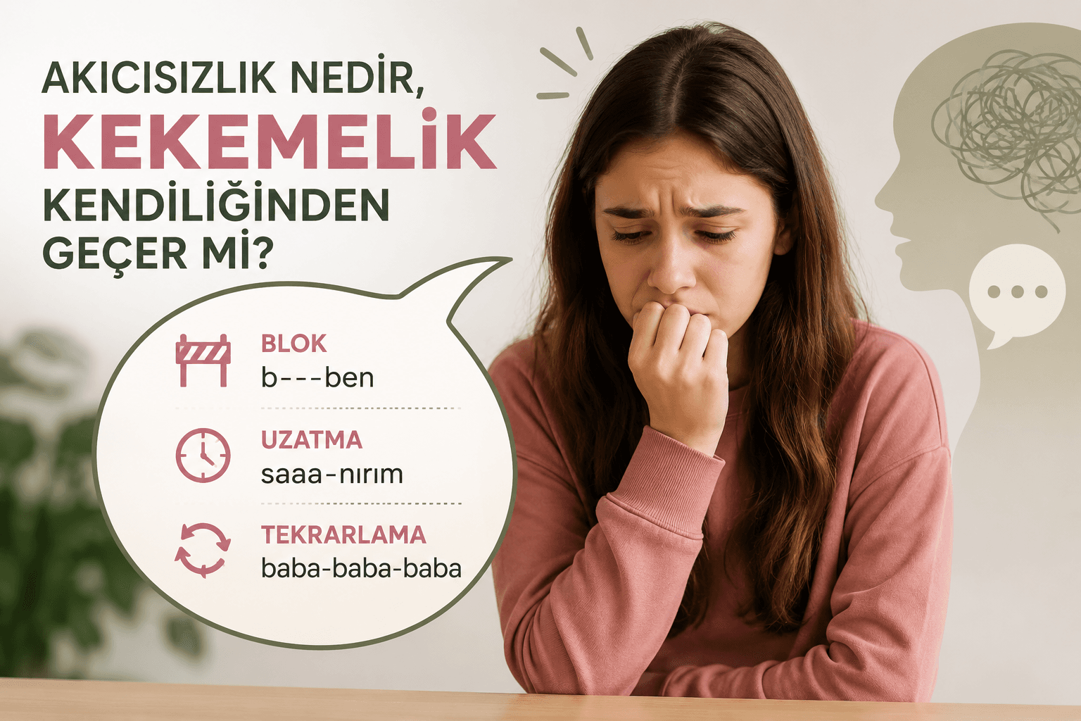Akıcısızlık nedir ? Kekemelik kendiliğinden geçer mi ?